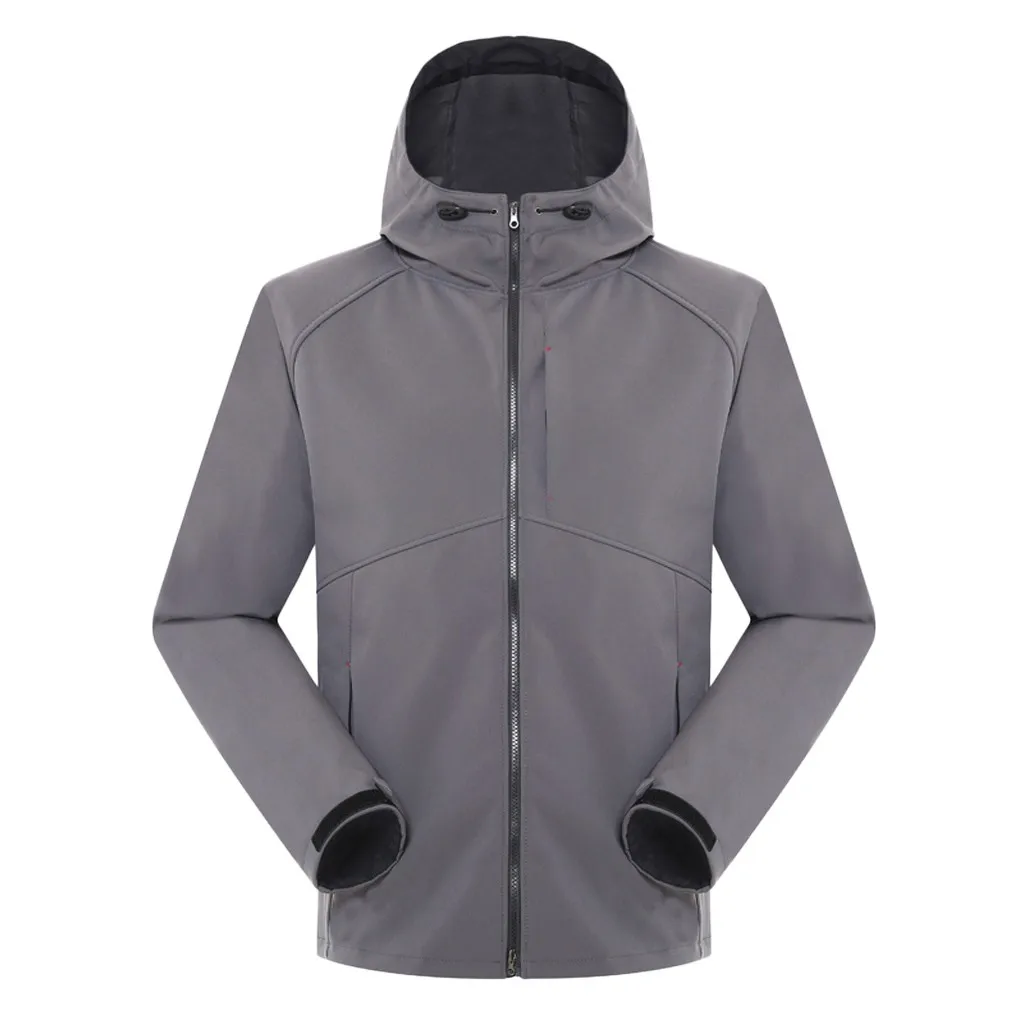 Куртка SAGACE мужская с капюшоном однотонная модная ветрозащитная на молнии для