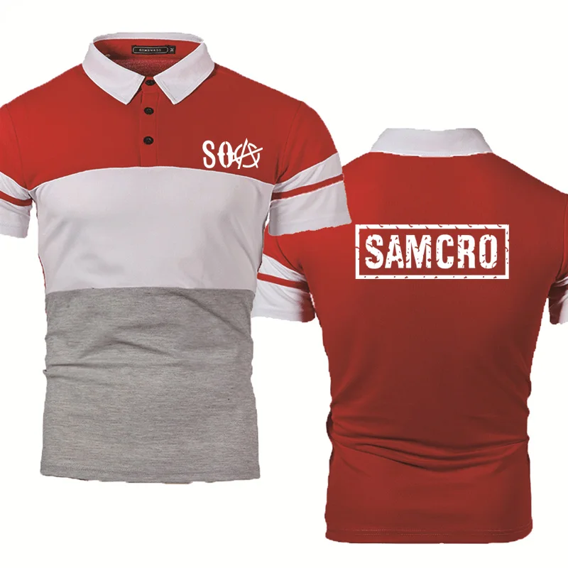 

NEW Men's polo shirt SOA Sons of anarchy the child SAMCRO high quality Cotton Crew lapel Fashion casual Men's short sleeve