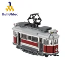 BuildMoc техническая энергия электрический автомобиль город трамвай 1099 шт MOC модель строительные блоки игрушки для детей DIY игрушки подарки для детей