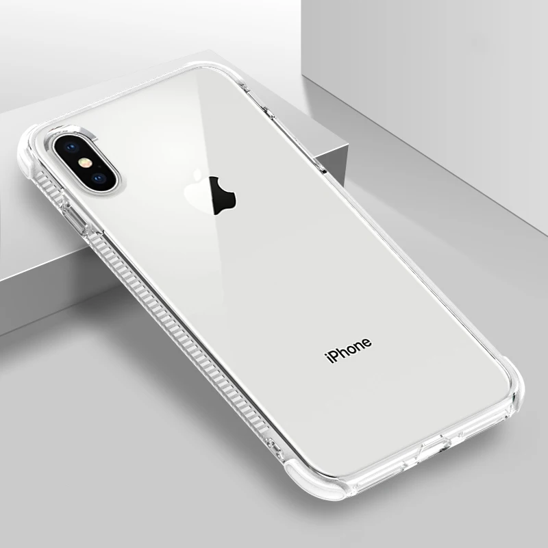 Двухслойный противоударный Прозрачный чехол для iphone 11 Pro X XR XS MAX 10 7 8 6s 6 Plus 6D мягкий