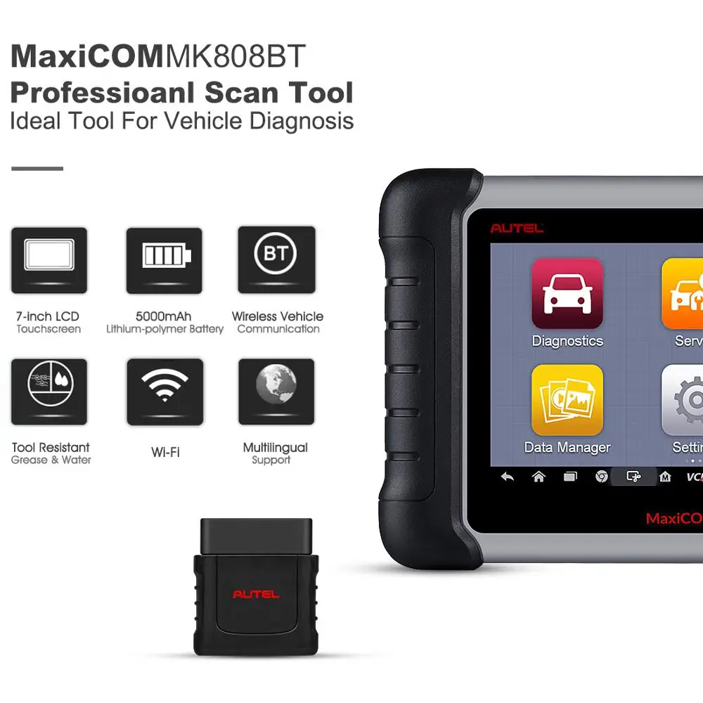 Autel MaxiCom MK808BT автомобильный диагностический инструмент OBD2 беспроводной