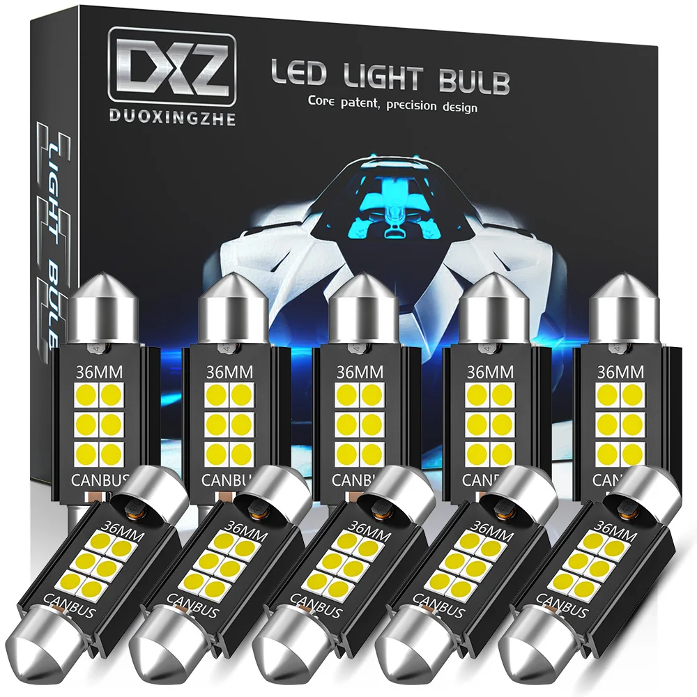 DXZ 10Pcs C5W LED Bulbs Canbus Festoon-31MM 36MM 39MM 41MM 3030 chip C10W NO ERROR Car Interior Dome Light Reading Light 12V/24V