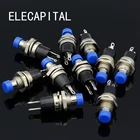 10 шт., без стандартного открытия, мини мгновенная пружинная Кнопка возврата, синие переключатели