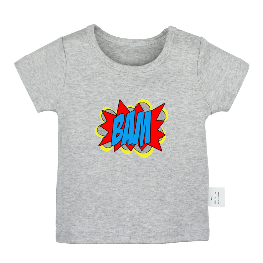Дизайнерские футболки для новорожденных с надписями супергероев BAM Футболки