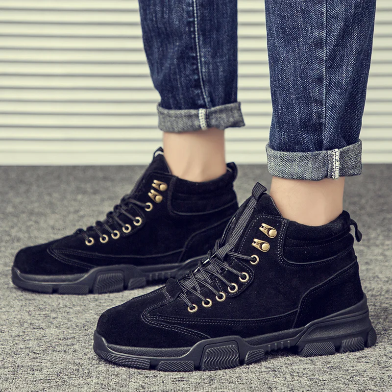 Замшевые ботинки мотоциклетные Martin Мужская модная уличная походная обувь