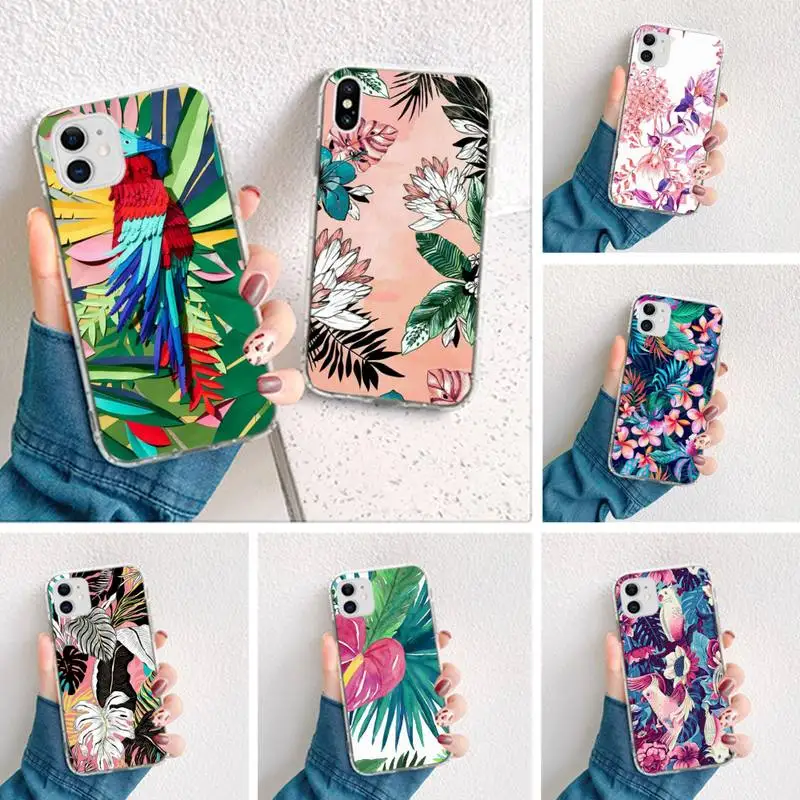 tropical jungle birds phone case for iphone 11 pro xs max 8 7 6 6s plus x 5s se 2020 xr cover free global shipping