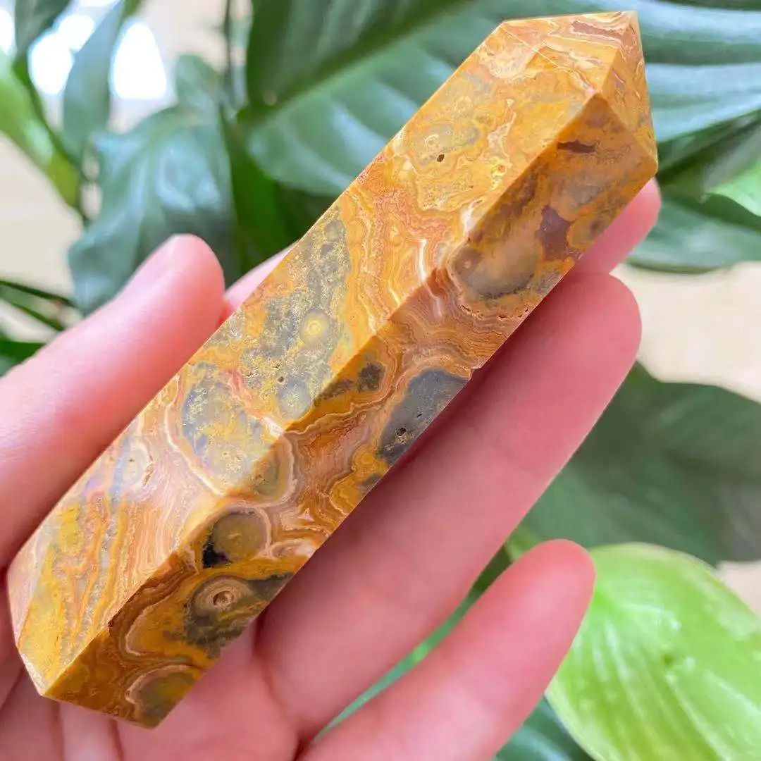 

Natural crazy agate crystal quartz obelisk Reiki healing room decoration9-10cm