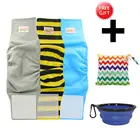 Штаны Ohbabyka 3 шт., моющиеся подгузники для собачий Санитарный и собак, тканевые поводки для мужчин, бесплатный подгузник, мешок, миска для еды