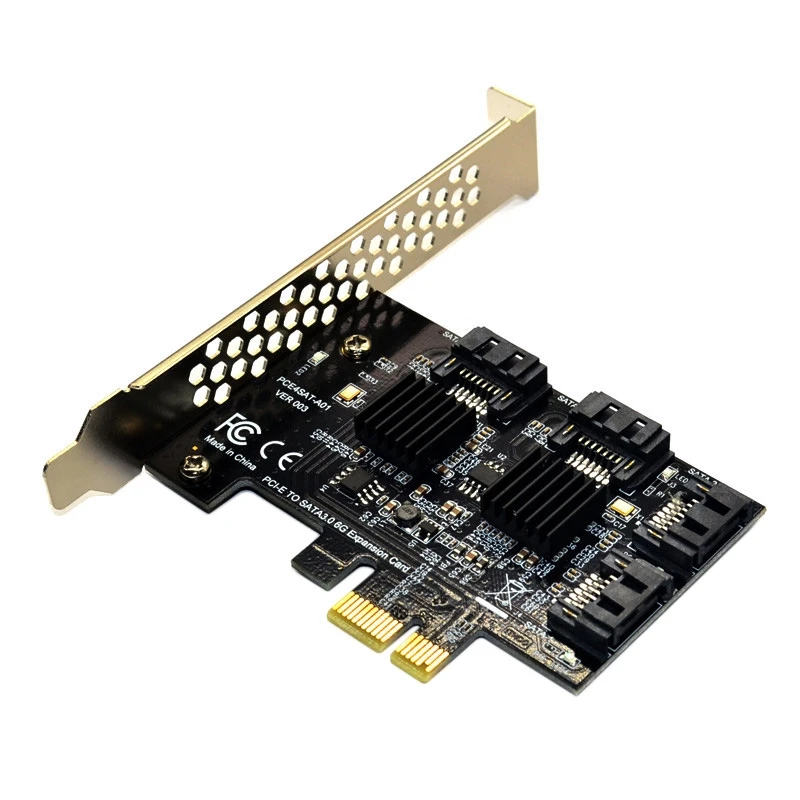 

PCI-E to SATA 3.0 Riser Card 4 Port SATA3.0 Expansion Card Adapter Hard Drive Expansion for IPFS Hard Drive