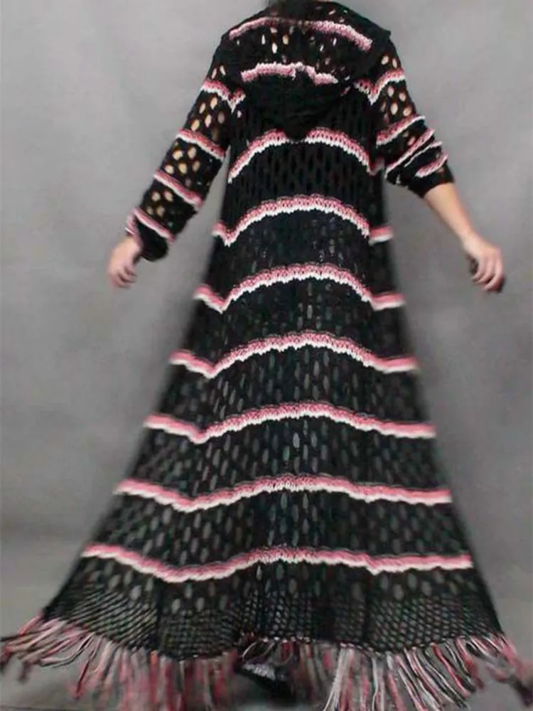 Бесплатная доставка 2021 модный длинный макси Европейский женский свитер с