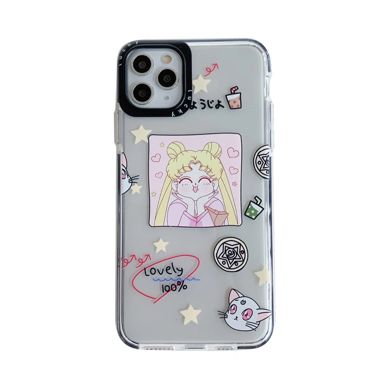 Забавный милый чехол для телефона Sailor Moon iphone 11 Pro Max 7 8 plus X XR XS модный прозрачный