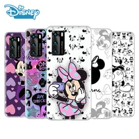 Transparent Cover Disney Mickey mouse print For Huawei P50 P40 P30 P20 P10 Lite Pro Plus mini 2019 2017 Phone Case