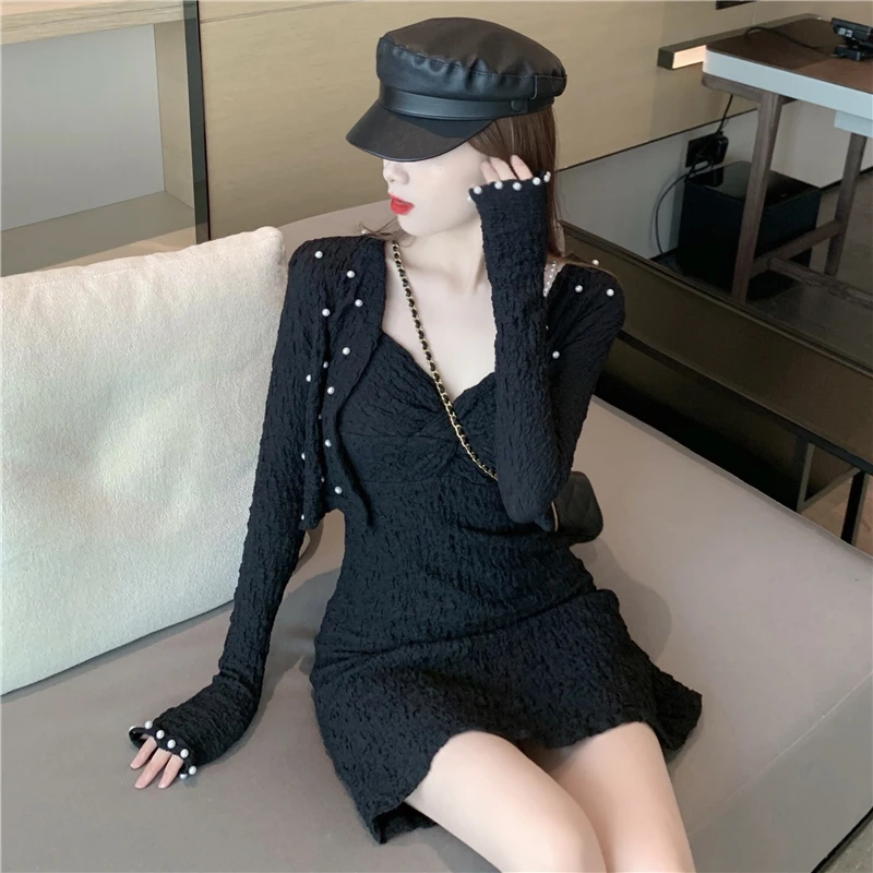 

Gentle Dress Spring Elegant Lady Suspender Skirt Women's 2021 New Sexy Waisted Slim-Fit Package Hip Short Skirt