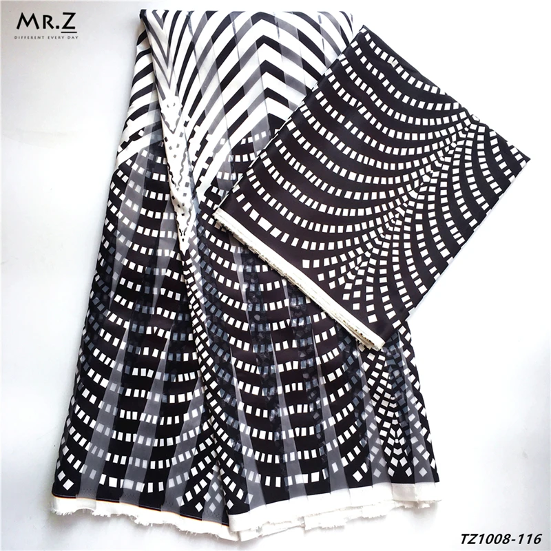 Mrzlaec африканская полоса органза шелк воск узор лента Ткань Высокое качество