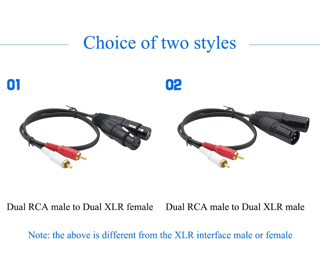 Аудиокабель JORINDO 1 5 м/фута 2 XLR на RCA разъема 3-жильный два для микрофона усилителя