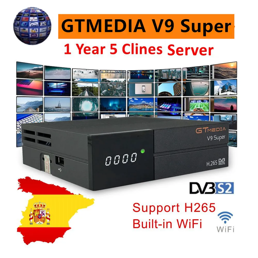 GTMEDIA V9 супер Лучший 1080P DVB S2 Европа Cline Испания Португалия спутниковый ТВ приемник