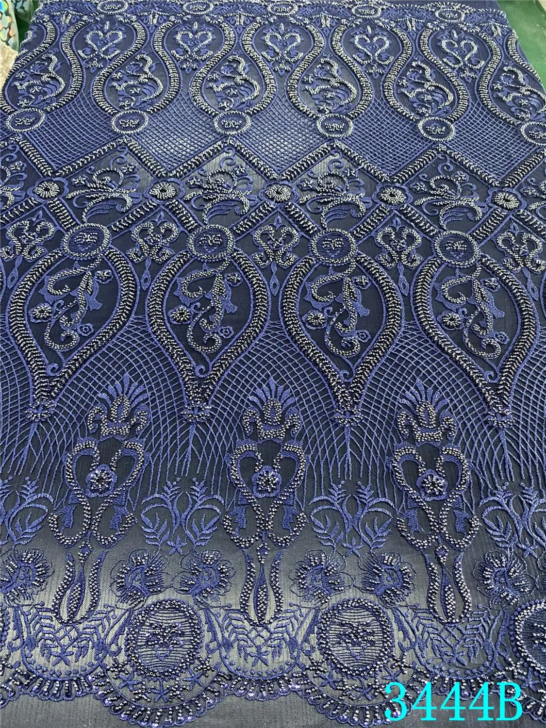 

Handmade Beaded Lace African Net Lace Fabric 2020 High Quality Lace Nigerian Wedding Lace Fabrics French Tulle Lace YA3444B-2