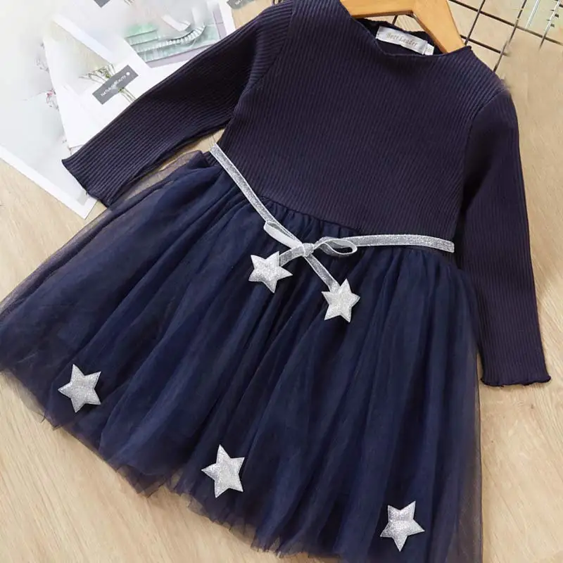 Keelorn Girls Dress 2020 Spring Winter Kids Dresses Long Sleeved Cartoon Swan Lace Appliques Princess 3-7Y girls clothes | Детская