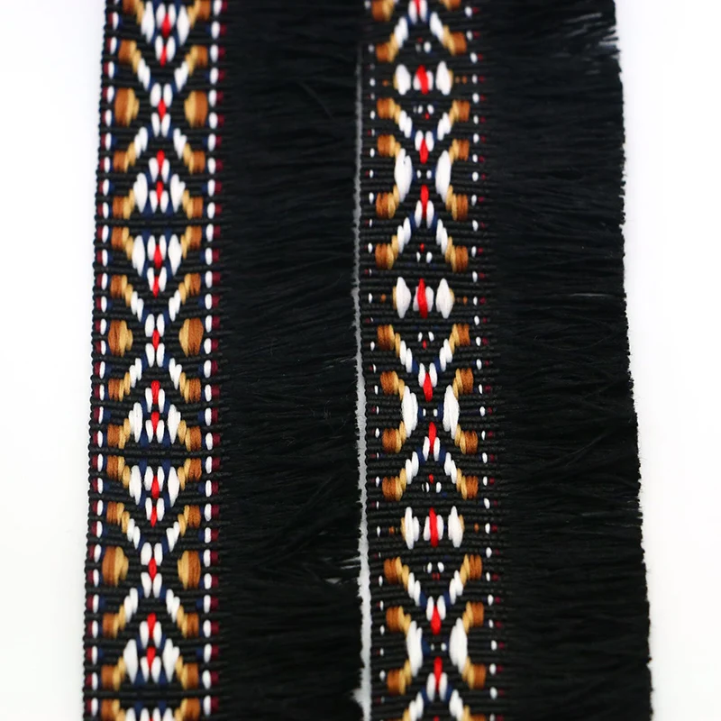 22 ярдов 35 мм этнические жаккардовые тесьма кисточка бахрома кружева ленты