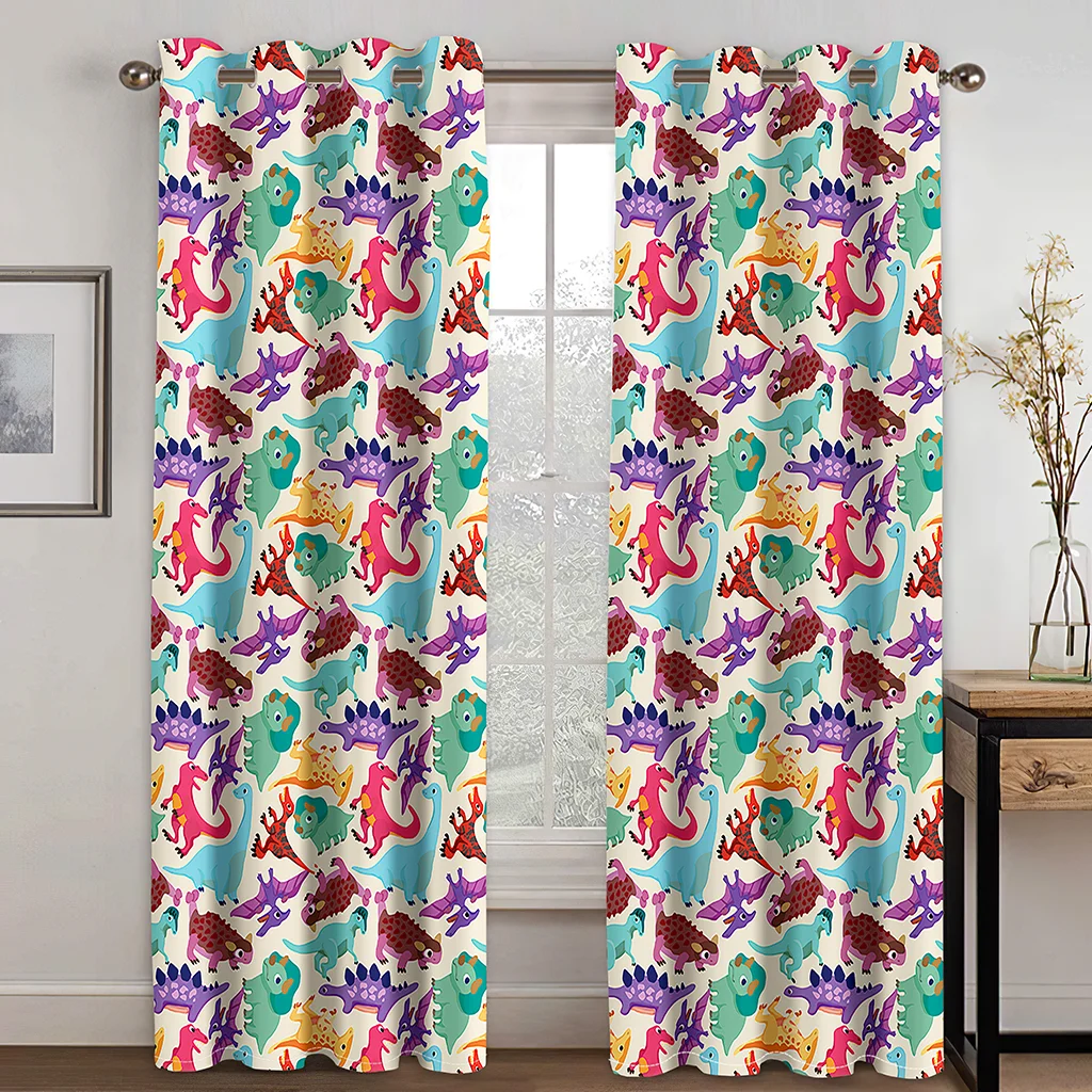 

3D Cartoon Plant Animal Printing Adult Children Bedroom Living Room Curtain Waterproof Fabric Custom Hook Decorative Curtain