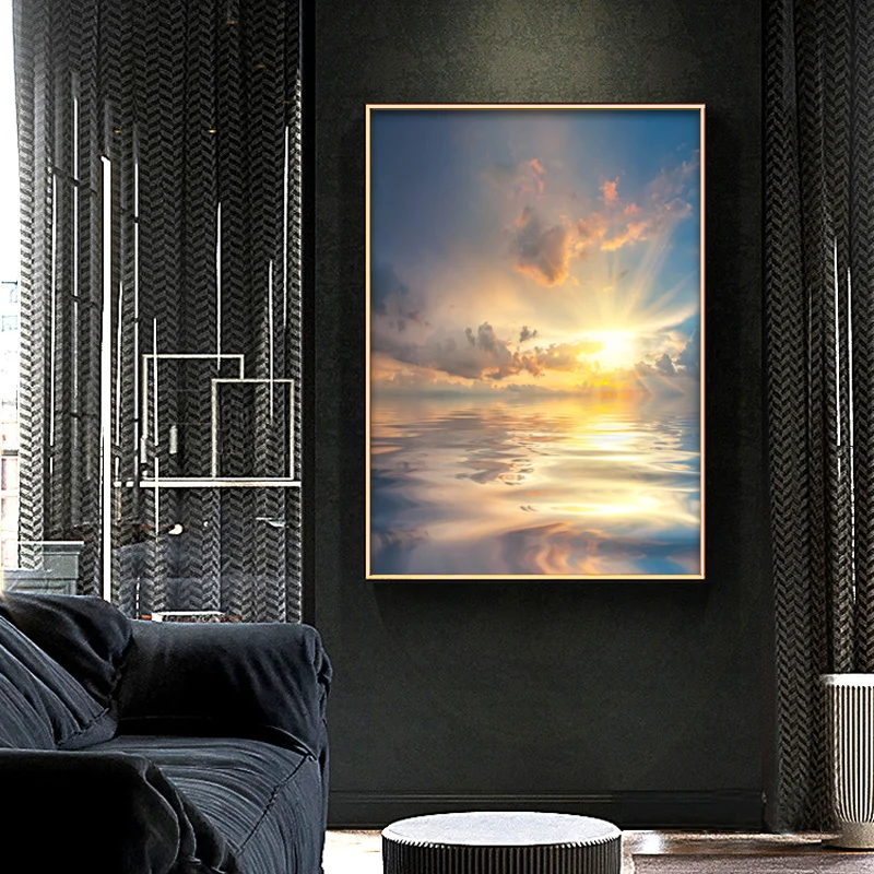 

Modern Sunset Beach Seas Landscape Coconut Tree Photography Canvas Painting Wall Picture Printing Poster Living Room Decoration