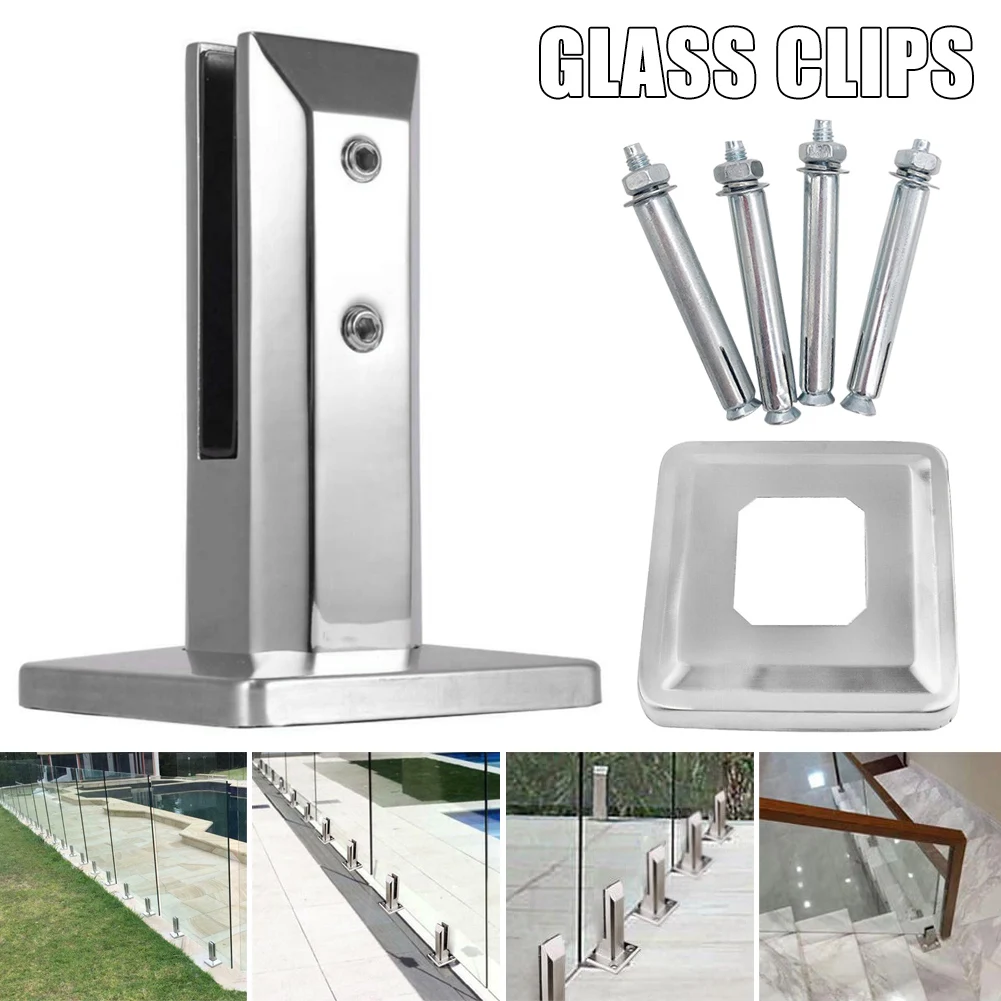 

Heavy Duty Stainless Steel Glass Pool Fence Clip Floor Glass Stand Fixed Fittings Clamp EF