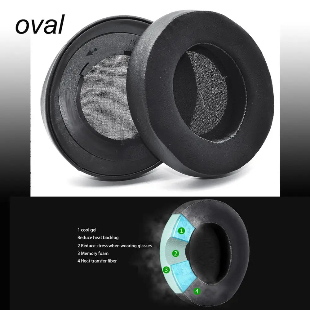 

Round Oval Replacement Cooling-Gel Earpads Foam Ear Pads Cushions For Razer Kraken 7.1 Chroma V2 USB Gaming Pro V2 Headphone