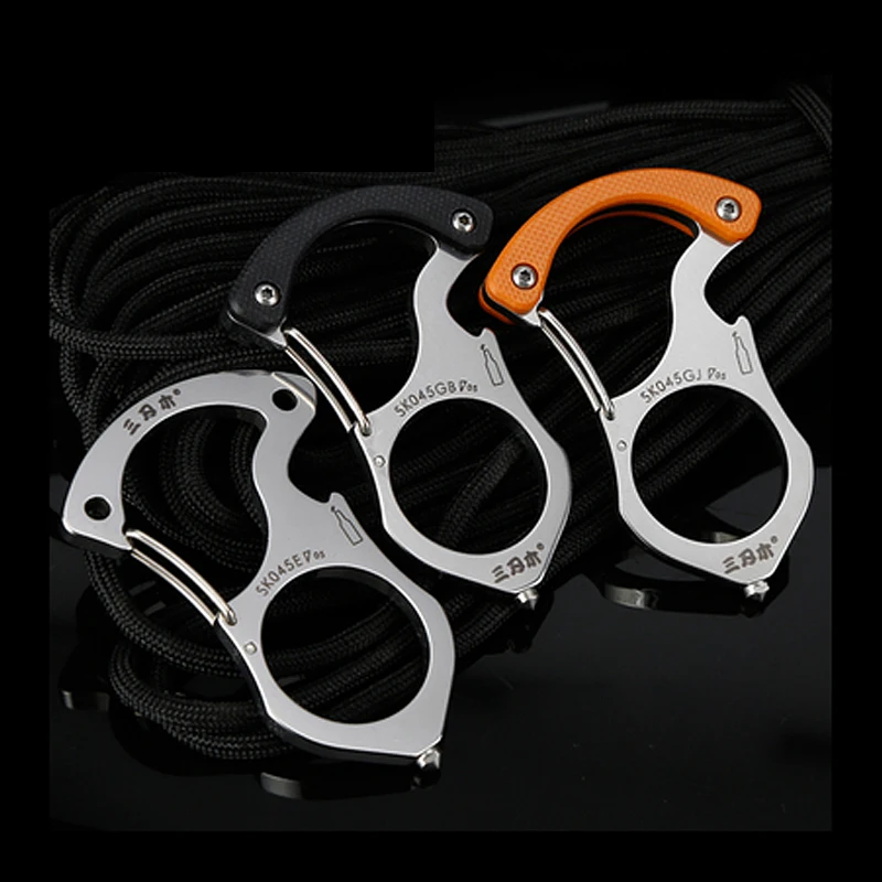 

A23 Stainless steel Multi-function Keychain Self-defense tool Finger tiger Opener Outdoor shackle to survive EDC