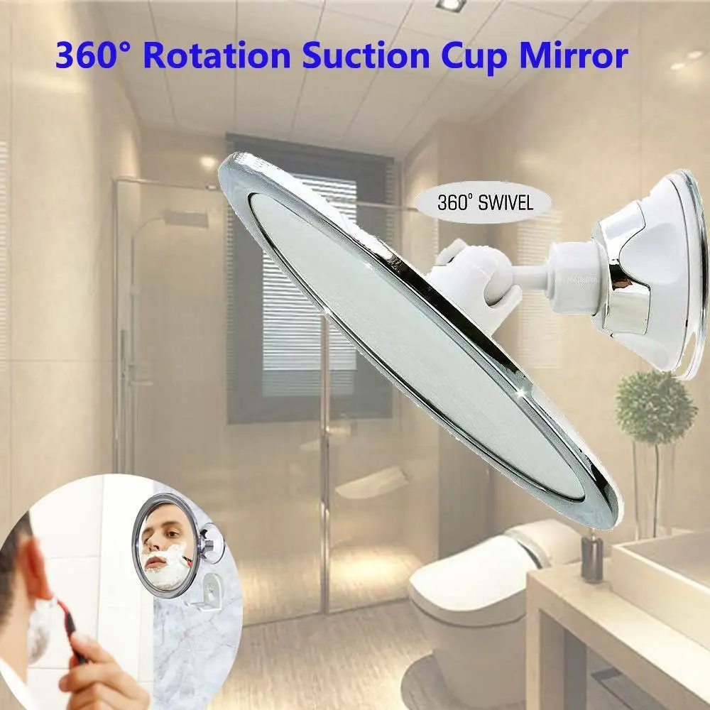 new bathroom mirror no fog suction cup mirror shower shaving makeup fog free mirror 360 degrees adjustable suction cup mirror free global shipping