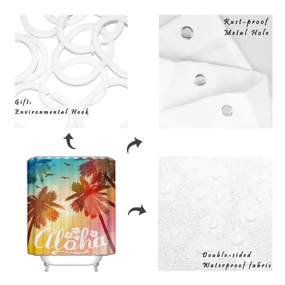 Водонепроницаемые занавески для душа пляжные шторы свадьбы дня рождения