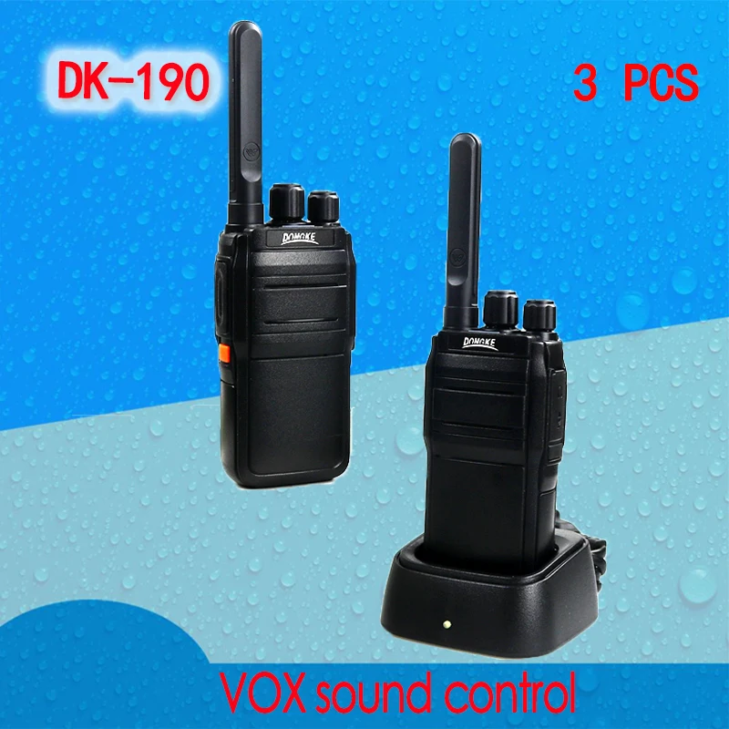 3pcs Portable Walkie Talkie DONGKE 190 two-way Radio  powerful walkie talkies two way radio woki toki comunicador profissional