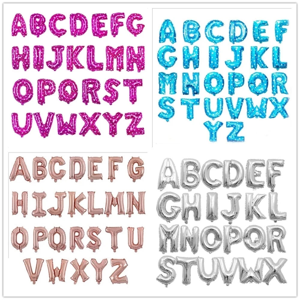 16 дюймов с буквой А до Z буквы алфавита Фольга воздушные шары письмо День рождения