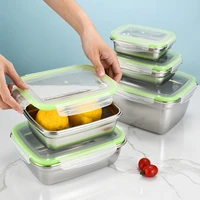stainless steel bento lunch box leak proof food storage containers large capacity student tableware case 350ml 550ml 850ml