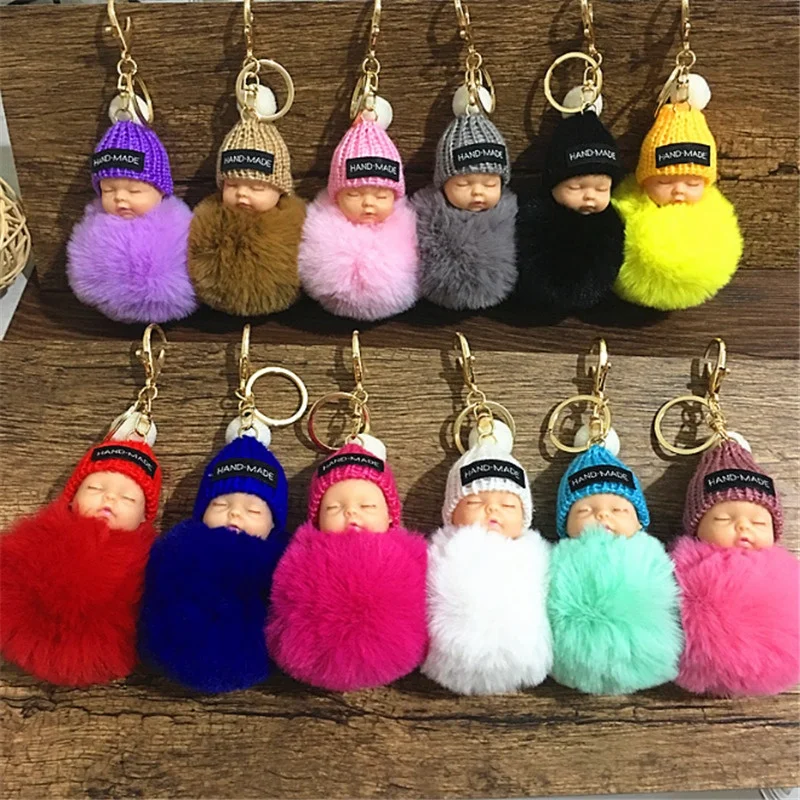 Помпон детский брелок для ключей милые пушистые плюшевые брелки куклы брелоки