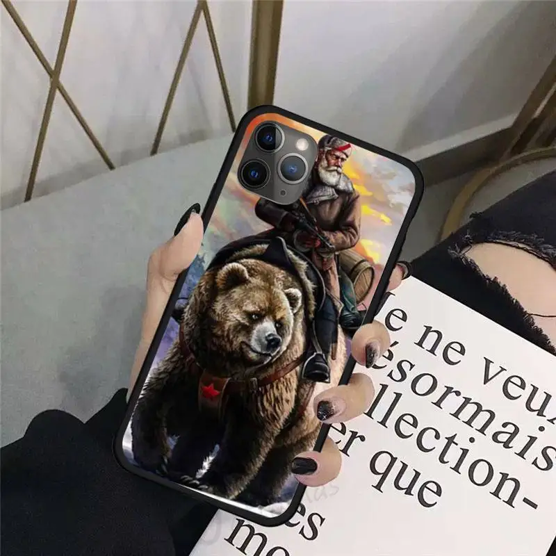 

Russia bear cool fierce Phone Case For iphone 8 11 12 Redmi note 8 9 s huawei p 30 pro lite plus cover shell funda