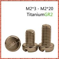 50pcslot pure titanium m234568 1820 gr2 round head screw cup cylindrical head slotted small screw anticorrosion antirust