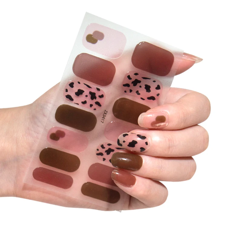 

Hot fashion customized nail art stickers easy use gel nail strips stickers for nails nail wraps stickers full cover