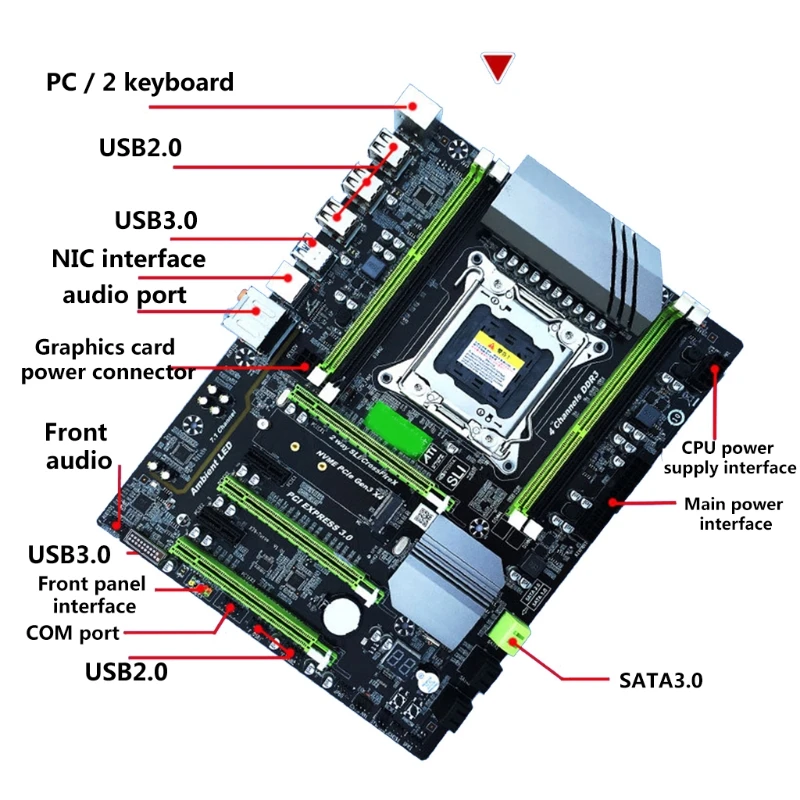 

X79T LGA 2011 CPU Computer Mainboard DDR3 Desktop PC Motherboard with 4 Channel