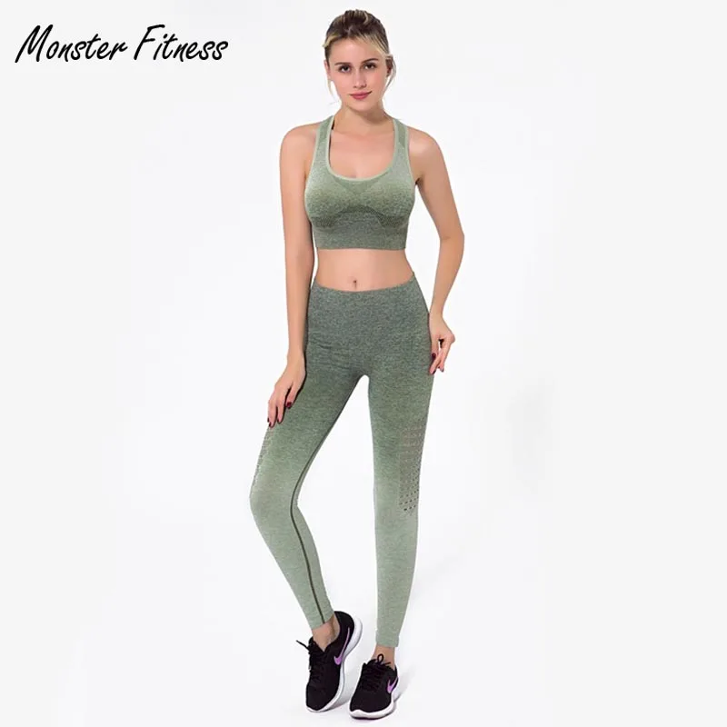 2019 спортивные колготки Energy Ombre Бесшовные штаны для занятий йогой и животом