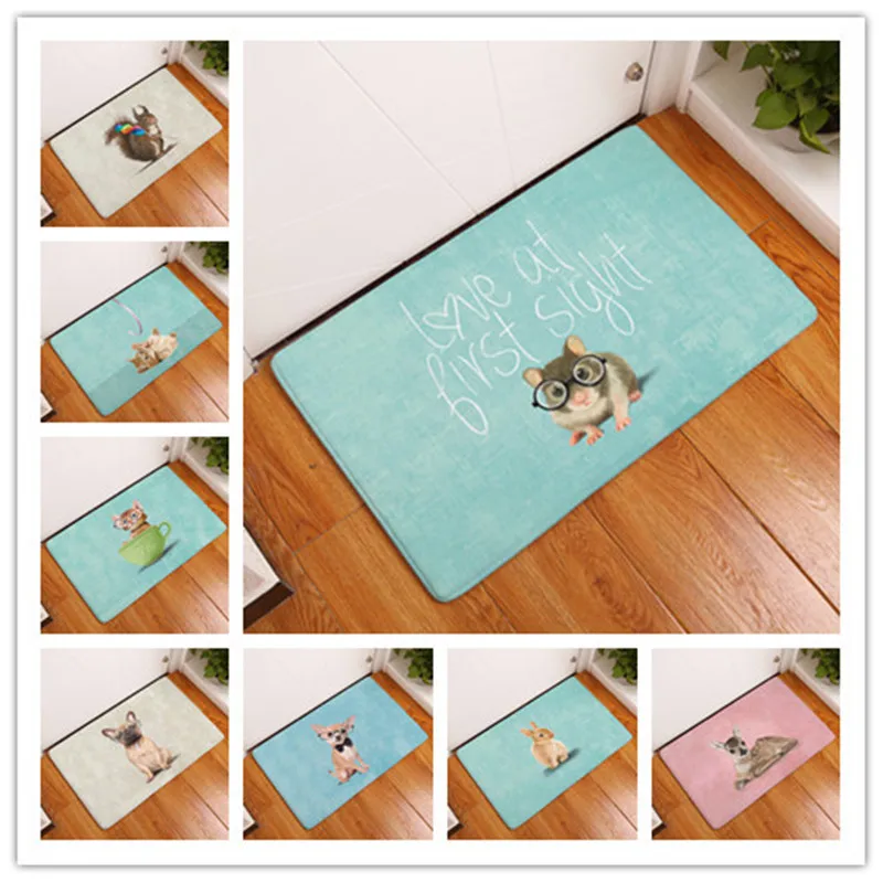 Симпатичный нескользящий коврик для душа с кроликом/щенком/котенком/белкой