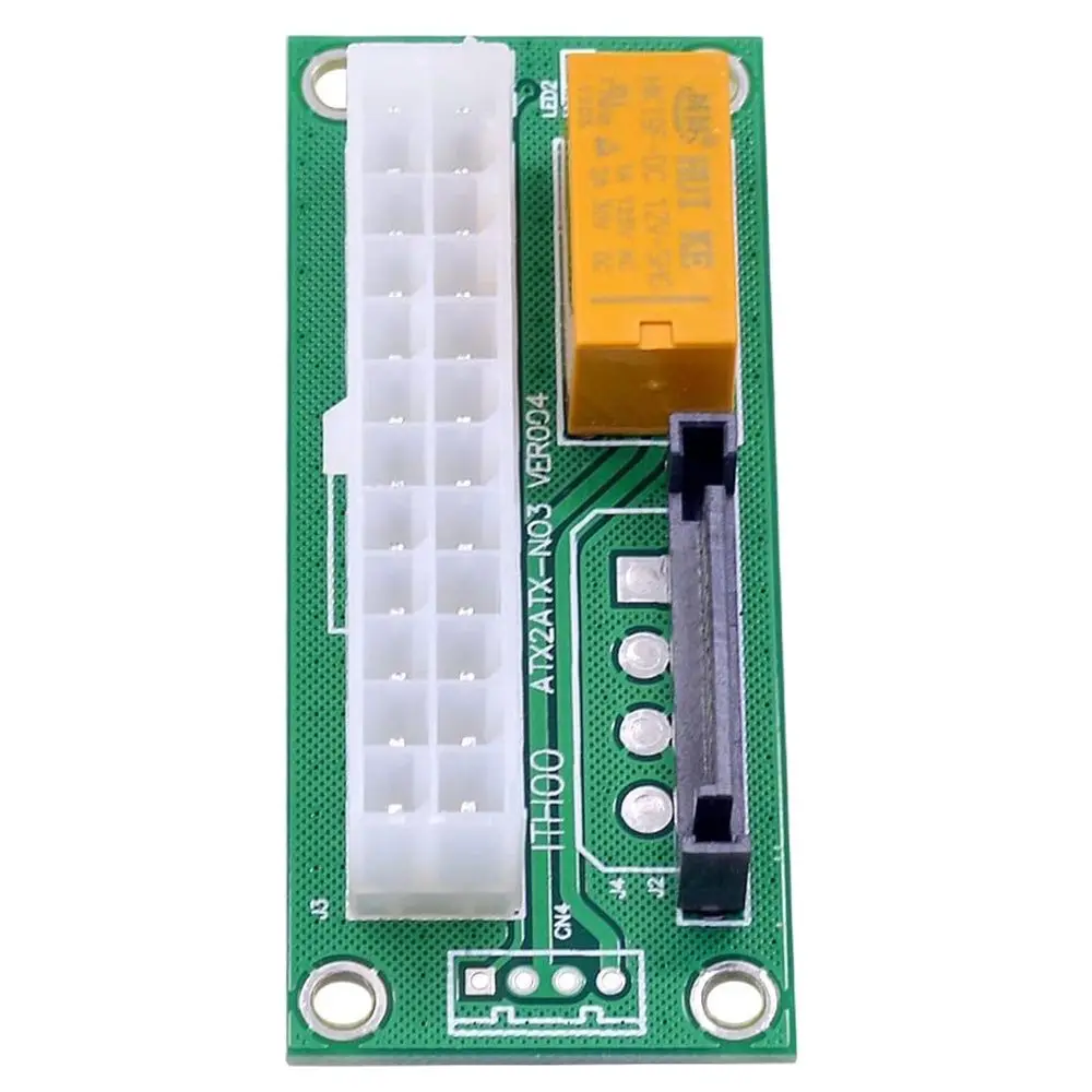 

24Pin Multi Power Supply Adapter 4Pin/SATA Dual Power Supply Connector Synchronous Boot Card Board For BTC Miner Risers Mining