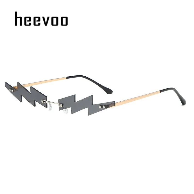 

Small Rimless Cat Eye Sunglasses Women Vintage Punk Sun Glasses Unique Lightning Eyeglasses For Female Retro Lunette UV400