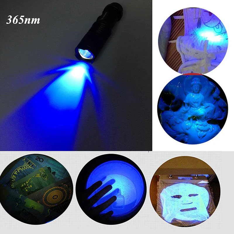 Супер яркий мини фонарик 365nm детектор денег УФ светильник портативный