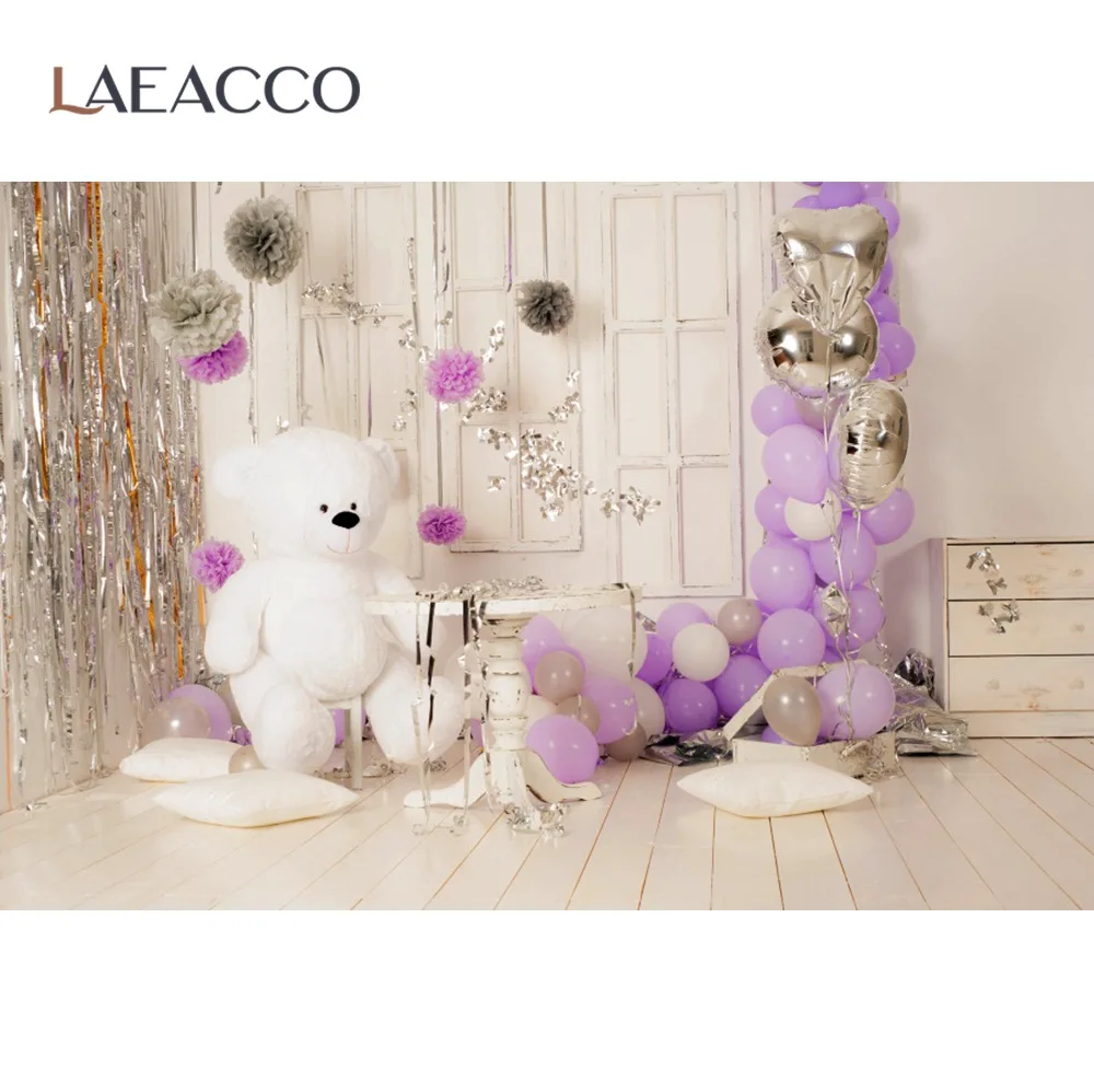 

Laeacco Balloons Birthday Party Baby Toys Gift Family Shoot Photocall Child Portrait Photo Background Photo Backdrop Photostudio