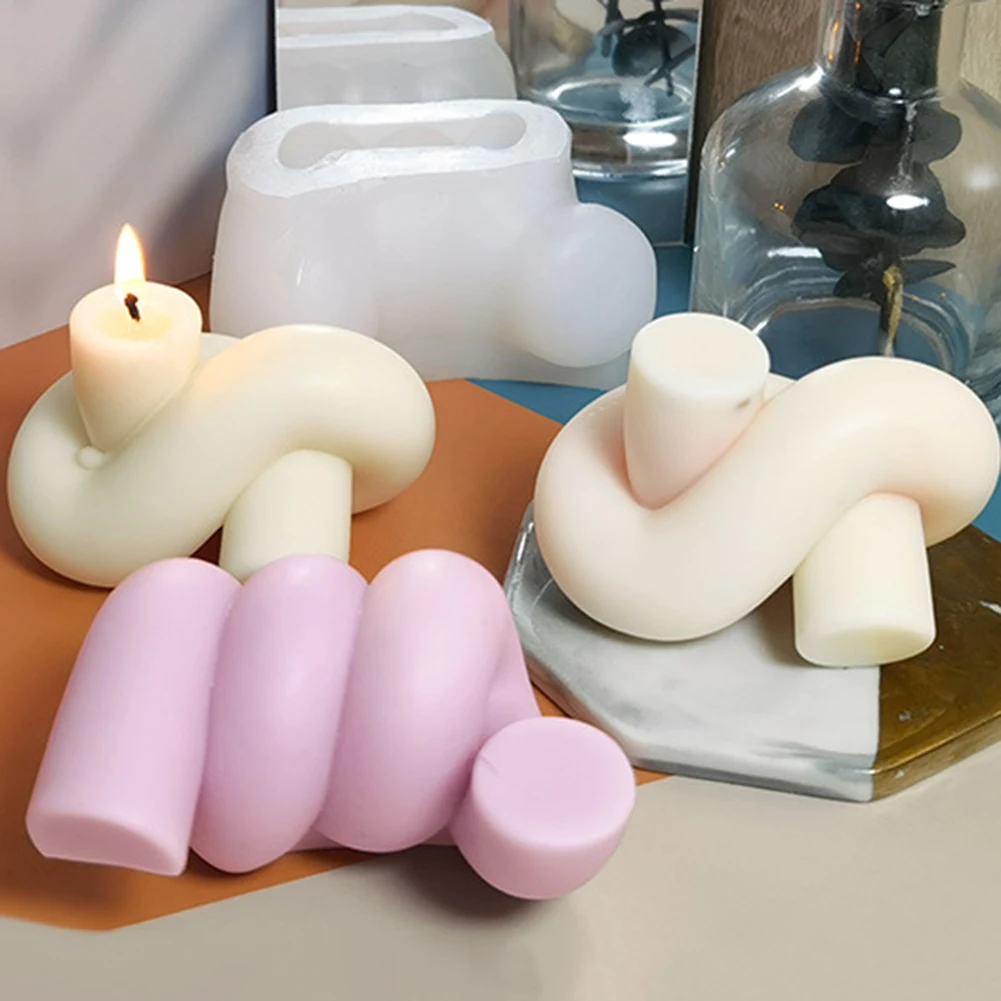 

Geometric Knot Rope Silicone Mold for DIY Candles Soap Tool Ornaments Craft Model Handmade Kids Gift Room Decor