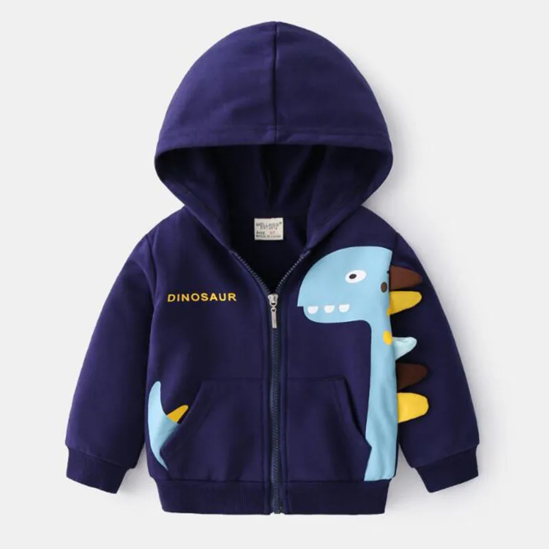 

Spring Kids Baby Boys Cartoon Dinosaur Hooded Coat Clothing Autumn Casual Kids Baby Boys Long Sleeve Coat Children Boys Coats