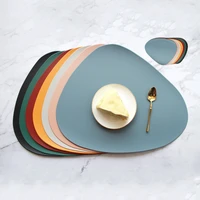 washable placemat kitchen non slip and oil proof solid color simple insulation bowl coaster restaurant home fashion decoration