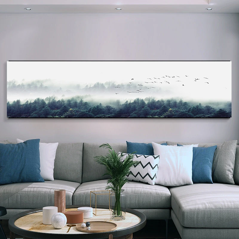 Современное минималистичное украшение на холсте в скандинавском стиле с