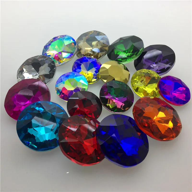 Baoshihua 35 мм большие круглые модные камни с плоским верхом стеклянные кристаллы 1216