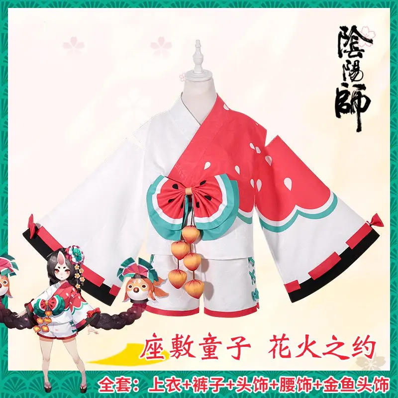 

Кимоно для косплея игры Onmyoji Zashiki, новый костюм с цветочным огнем, костюм на Хэллоуин для женщин